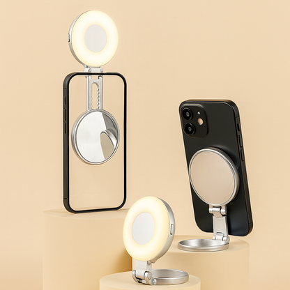 Luz de belleza, hebilla ultrafina para teléfono, rotación de 360°, estiramiento, herramienta de fotografía para transmisión en vivo