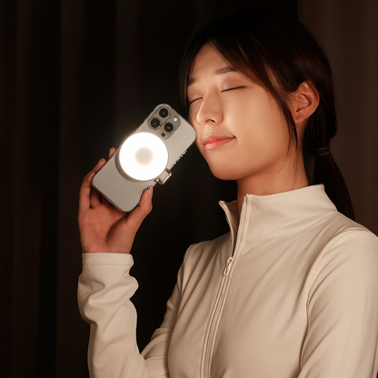 Luz de belleza, hebilla ultrafina para teléfono, rotación de 360°, estiramiento, herramienta de fotografía para transmisión en vivo