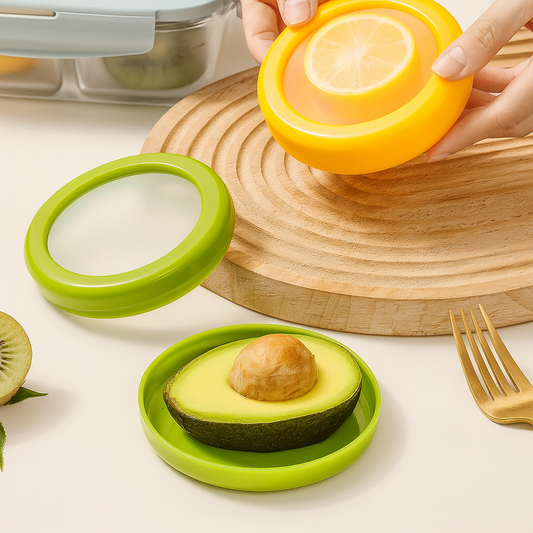 Contenedores de silicona reutilizables para almacenar, cebolla, aguacate, limones y Ajo para Mantener la frescura