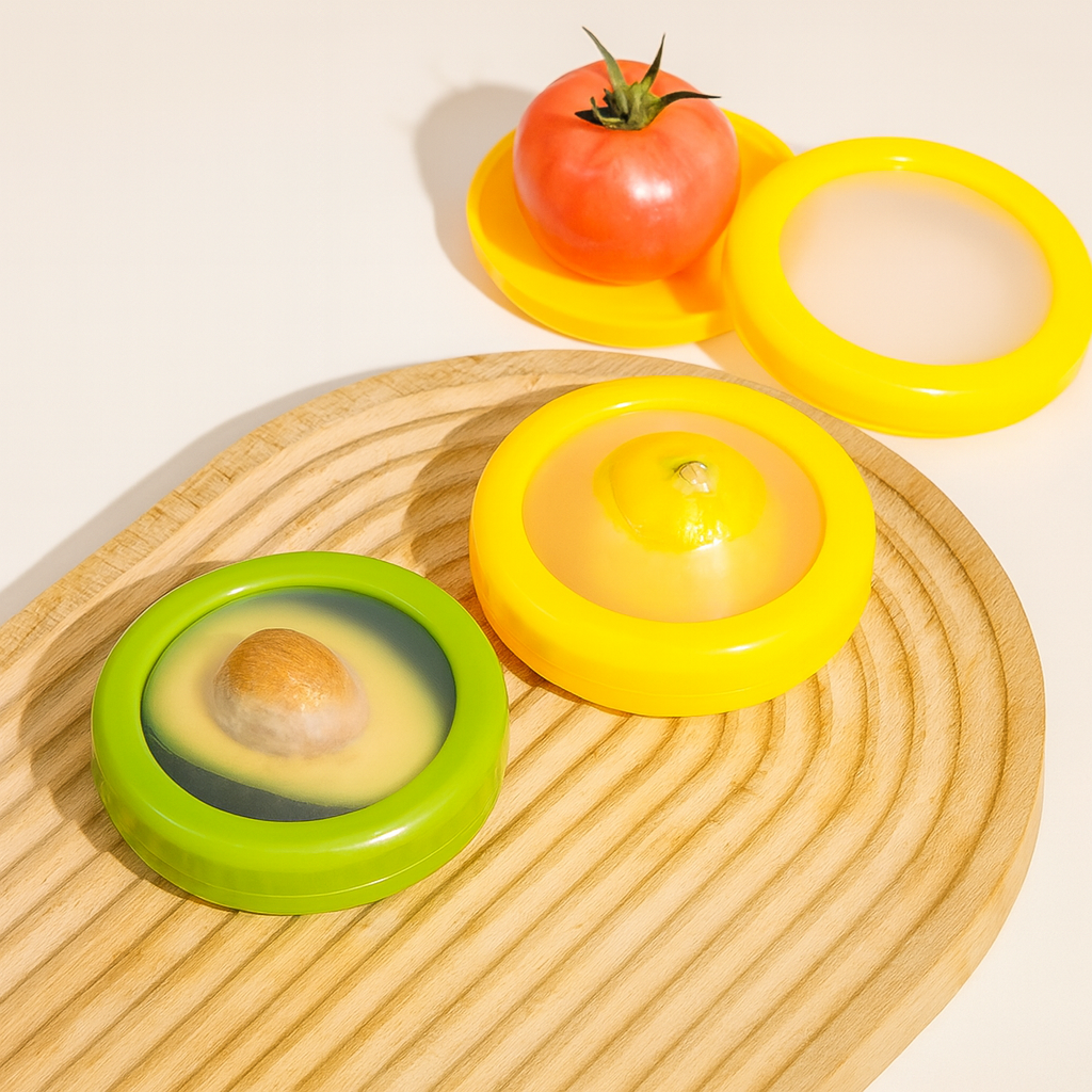 Contenedores de silicona reutilizables para almacenar, cebolla, aguacate, limones y Ajo para Mantener la frescura