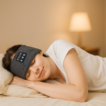 Diadema para dormir con máscara para ojos manos libres para viajes y deportes